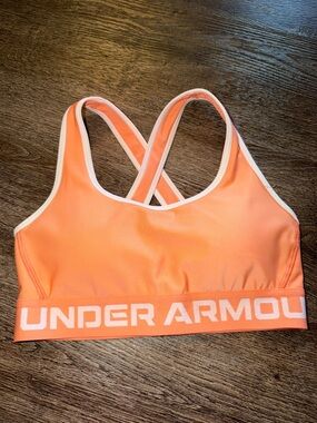 Orange Under Armour Sports Bra small